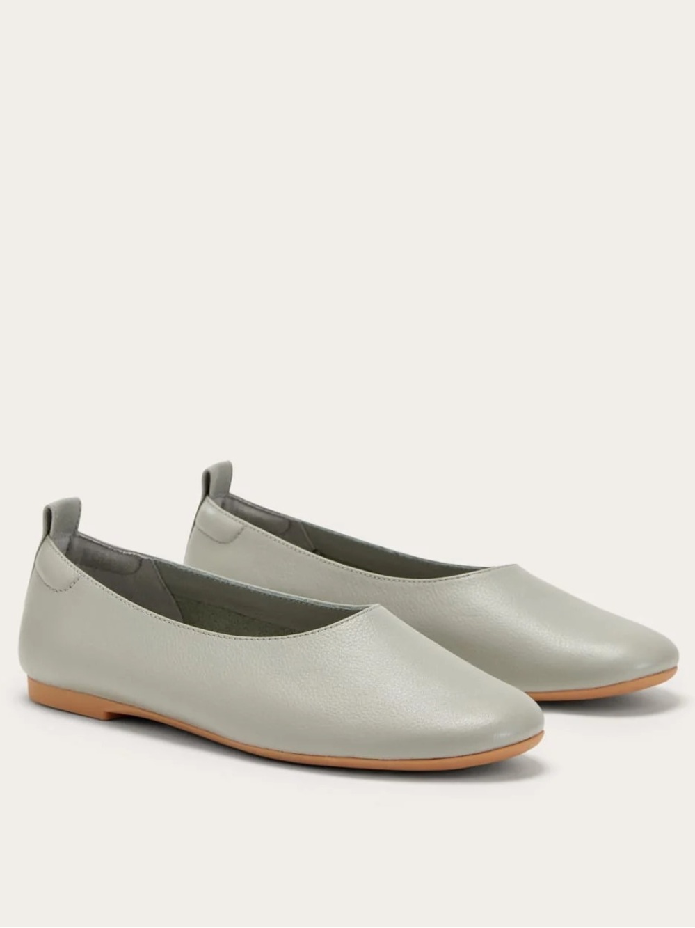 Like-New Everlane The Day Glove | Sage Green Women's Leather Ballet Flats, 9.5